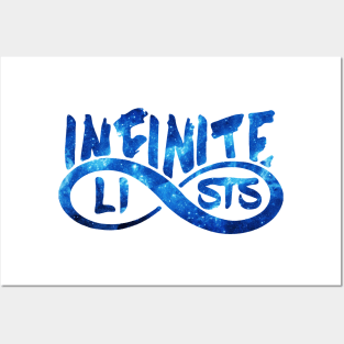 infinite lists Merch blue Posters and Art